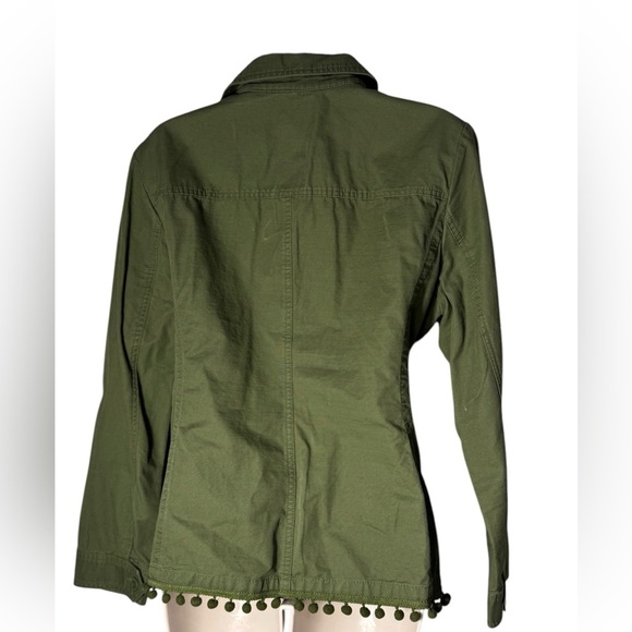 Talbots POM-POM TWILL JACKET green women large - Picture 8 of 14